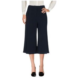 Iris & Ink Navy Blue Pleated Culottes Size 4